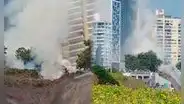 Incendio al lado de Larcomar, Miraflores: bomberos llevan más de una hora luchando contra el siniestro