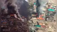 Feroz incendio consume varias viviendas en Comas y moviliza 5 unidades de bomberos