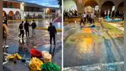 Lluvia torrencial en Ayacucho arrasa con alfombras florales de Semana Santa y sorprende a turistas