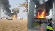 Lurín: así fue el preciso momento de la explosión que deja un almacén en llamas