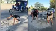 Tiktokers peruanos se unen e inician campaña para tapar huecos en las calles: “Si no haces nada, nada cambia”