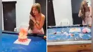 Joven iba a soplar sus velas de cumpleaños y el pastel 'explota': "Hasta acá llegó mi parte"