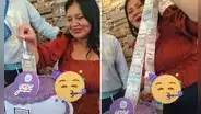 Joven peruana sorprende a su suegra con torta que tenía S/1000 en efectivo y usuarios bromean: "¿Se puede de céntimos?"