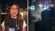 Reportera se salva de ser atropellada en plena transmisión en vivo y queda en shock