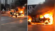 Vehículo se incendia frente al centro comercial Festiva en la avenida Alfonso Ugarte y alerta a transeúntes