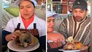 Turista en Cusco queda impresionado al probar caldo de Chuttu: “Tiene la nariz y el cerebro de la vaca”