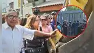Vecinos se enfrentan a la Municipalidad de Ate por muro de concreto: hacen escudo humano para evitar demolición