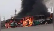 Carabayllo: queman cuatro buses de la empresa Salamanca y dejan un herido
