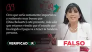 Es falso que el escudo elegido por el papa León XIV tenga la bandera de Perú, como dijo la ministra Desilú León