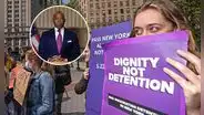 Políticos de Nueva York protestan arrestos de ICE y acusan al alcalde Adams de no actuar: "No protegen a los inmigrantes neoyorquinos"