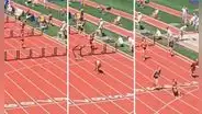 Atleta gana carrera de vallas pese a caerse al final: se volvió viral por cruzar la meta rodando