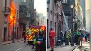 Incendio consume restaurante en Cercado de Lima: cinco unidades de bomberos combaten el siniestro
