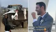Novia peruana llegó en retroexcavadora a su matrimonio y sorprendió a su novio: “Todo terreno”
