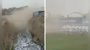 Fuerte temblor provocó derrumbe a espaldas del estadio Alberto Gallardo de Sporting Cristal: polvo llegó hasta el campo durante partido