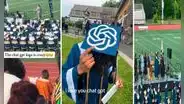 Joven sorprende al colocar el logo de ChatGPT en su birrete de graduación: "La sinceridad ante todo"