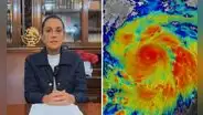 Sheinbaum confirmó impactó de huracán Erick categoría 4 en Guerrero y Oaxaca durante la madrugada del jueves: "En unas horas tendremos la información de las afectaciones"
