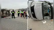 Muere joven universitario y otros 6 resultan heridos tras vuelco de miniván en Chimbote
