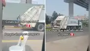 Joven se sube a camión de basura para ahorrarse pasaje del autobús: "Va a llegar perfumado"