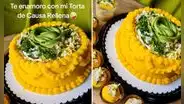Peruana celebró cumpleaños con torta de causa limeña y es furor en redes: “Todo para mí”