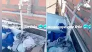 Mujer deja abierto el caño para lavar su ropa, pero el agua se congela ante el intenso frío en Huancayo: “Diosito, cierra el refri”