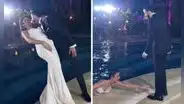 Novio deja caer a su esposa a la piscina en plena sesión de fotos: "¿Fue planeado?"