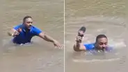 Reportero halla cuerpo de una niña desaparecida al pisarlo en medio de un río durante una transmisión en vivo en Brasil