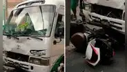 Cúster del Chosicano atropella a mujer y dos menores a bordo de motocicleta en Santa Anita