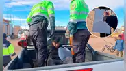 Vecinos amarran a poste a presunto ladrón tras trepar muro de vivienda en Juliaca