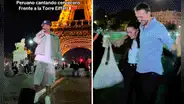 Peruano canta 'Cervecero' al pie de la Torre Eiffel y turistas se ponen a bailar: "¿Así sin su chelita?"