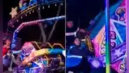 Juego mecánico se cae con personas adentro en parque central de Chosica: causa pánico y deja afectados