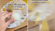Mujer grabó extraño movimiento de huevo recién hecho, pero estalló a los segundos: "Una explosión de sabores"