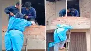 Veterinario sube por una escalera improvisada para vacunar a perro durante campaña y en redes reaccionan: “Tiene vocación de servicio”