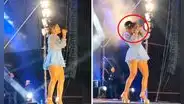 Susana Alvarado pasa terrible susto tras ser golpeada por un dron durante concierto en Chiclayo