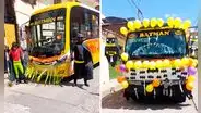 Empresa de transporte en Cusco celebra aniversario con cobrador y chofer disfrazados de ‘Batman y Robin’