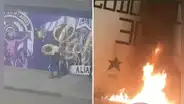 Sujetos no identificados queman y pintan las paredes del Estadio Matute de Alianza Lima