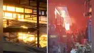 Rímac: reportan fuerte incendio en el mercado de flores Uniflor durante desalojo de comerciantes