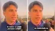 Fernando Gaibor vivió incómodo momento al ser insultado por hincha de la U. de Chile en plena entrevista: "Te vamos a..."