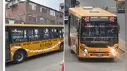 Transportistas de la Línea 41 bloquean Panamericana Norte como protesta contra las extorsiones
