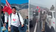 Alcalde de Patáz fue intervenido por la Policía durante su 'marcha de sacrificio' hacia Lima