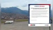 Cusco: aerolíneas cancelan vuelos nocturnos por mantenimiento en pista del aeropuerto