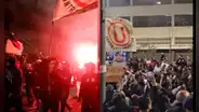 Marcha del 15 de octubre: Barra de Universitario se suma a la protesta con cánticos y banderas