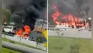 Conductor incendia su miniván en avenida Javier Prado para evitar ser fiscalizado por ATU en San Borja