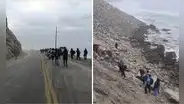 Arequipa: Habilitan vía alterna para más de 700 pasajeros varados en la Panamericana Sur por derrumbe de rocas en la carretera