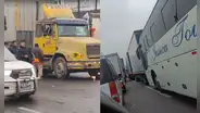 Choque entre motorizado y tráiler genera tráfico cerca a Puente Nuevo en la Panamericana Sur