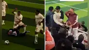 'Puma' Carranza perdió el control en el 'Clásico de Leyendas': agredió a Pedro García y a hincha en la tribuna