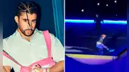 Bad Bunny sufre aparatosa caída durante concierto en México y queda tendido en el suelo