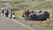 Puno: siete personas resultan heridas tras despiste y vuelco de vehículo
