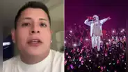 Joven gritó que extrañaba a su ex en pleno concierto de Bad Bunny y su novia le terminó: "No me perdonó, era una broma"