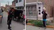 Policía obliga a jóvenes a bañarse tras lanzar agua desde una mototaxi en Lambayeque