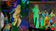 Gisela Valcárcel fue cargada por bailarín y cortó la humisha en concierto de Explosión de Iquitos